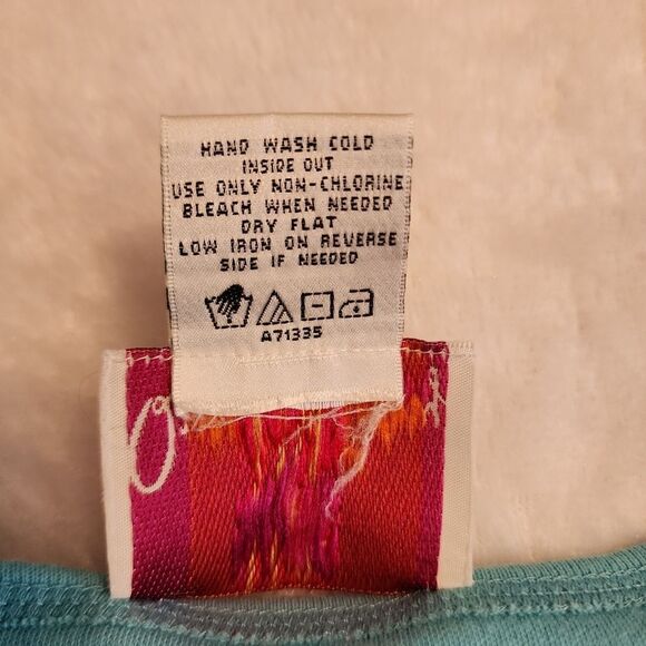 Quacker Factory Womens Shirt Sleeve Crew Neck Embroidered Tshirt Size Medium - Picture 6 of 8